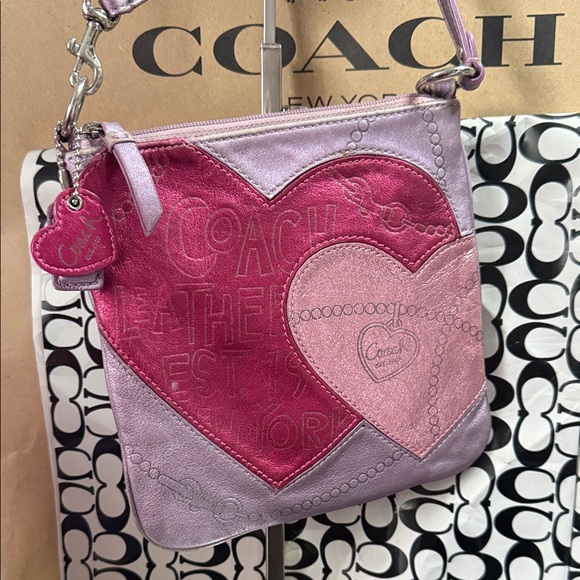 Coach Handbags - Coach Y2K limited edition Pink and Purple Heart Crossbody Bag